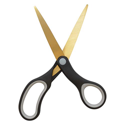 Westcott 55847 8-Inch Titanium-Bonded Scissors For Office and Home, Black/Gold, 2 Pack - size: 2-Pack