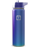 IRON °FLASK 24 oz Wide Mouth Water Bottle with Straw - color: Aurora, size: 24 Ounces, style: Straw - 24 Oz (1 Lid)