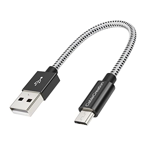 CableCreation Short Micro USB Cable, USB to Micro USB 24 AWG Triple Shielded Fast Charger Cable, Compatible with PS5/PS4, Raspberry Pi Zero, Chromecast, Phone, 0.5FT/6 inch Black - color: Black, size: 0.5FT