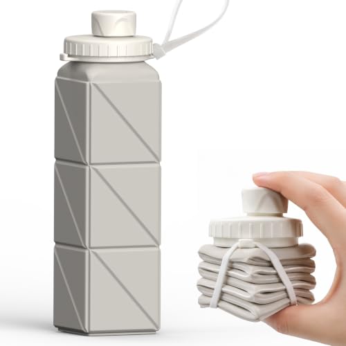 BEAUTAIL Collapsible Water Bottles 21oz/610mL, Silicone Travel Water Bottle - color: Starlight