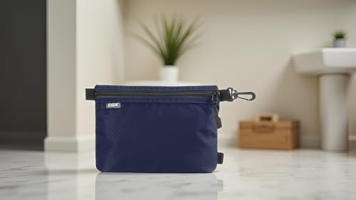 GOX Small Toiletry Bag for Men Bulk Cosmetic Bag Dopp Kit Carry On Zipper Pouch Organization Nylon Small Packing Sack Waterproof (Navy) - color: Navy