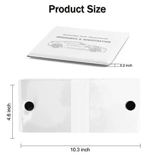 UYYE Car Registration & Insurance Card Holder, 2-Pack - White, Waterproof, 4-Compartment, Unisex-Adults Car Organizer - color: Leather White