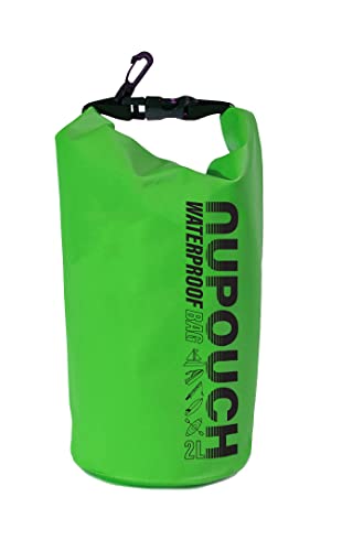 Nupouch Waterproof Dry Bag: 2L/5L/10L/20L Roll Top Lightweight Dry Storage Bag, Backpack for Travel, Swimming, Boating, Kayaking, Camping, or Beach - color: Green, style: 2 Liters
