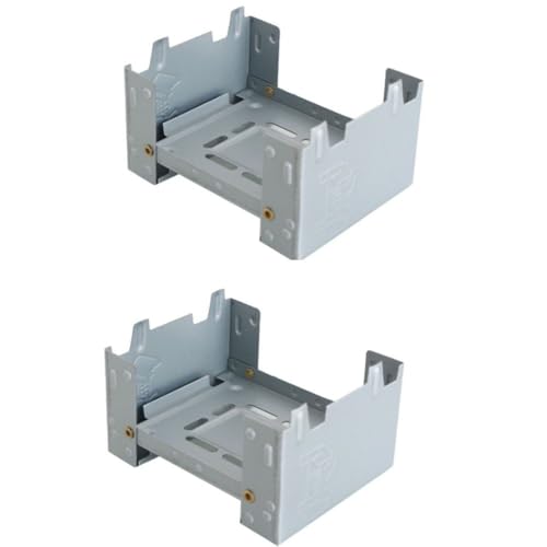2Pcs Folding Portable Stove for Solid Fuel - Windproof Camping Burner for Outdoor Hiking, Backpacking & Survival (3.86x2.95x1.97in)‌