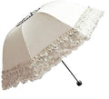 Honeystore Princess Lace Ultraviolet-Proof Folding Umbrella Anti-uv Dome Parasol - color: Style1 Ivory
