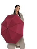 Windproof Travel Umbrella - Compact, Light, Full Automatic Open/Close - Folding Backpack Umbrella for Rain & Sun UV Preotection For Men & Women, Unbreakable 8 Fiberglass Ribs UK Design - color: Burgundy