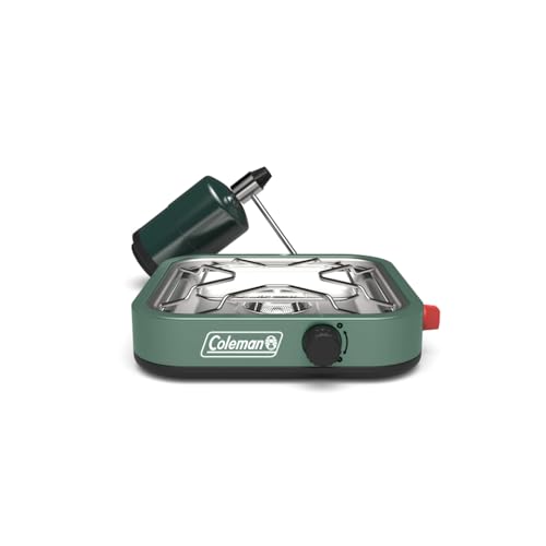 Coleman Cascade 18 1-Burner Camping Stove, Portable Cooktop with 8000 BTUs & Matchless Lighting, Fits 12-Inch Pan, Great for Outdoor Cooking, Camping, Tailgating, Grilling, BBQs, & More - size: 1-burner