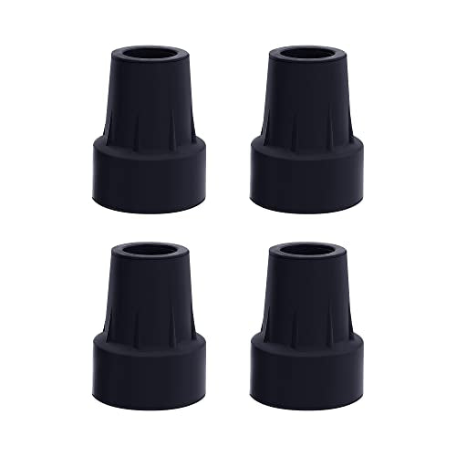 3/4 Inch Cane Tips Kotiorname Heavy Duty Cane Rubber Tips Replacement (4 Pack, Black) - size: 3/4"