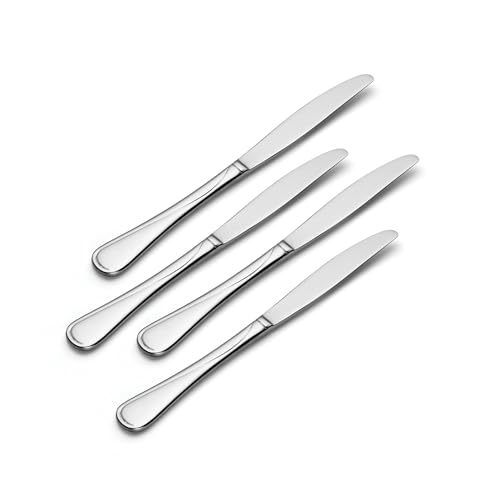 Oneida Flight Dinner Knives Silverware Set for 4, Flatware | stainless steel, mirror finish | dishwasher safe | includes butter knife style dinner knives, cutlery set - style: Dinner Knives, Set of 4