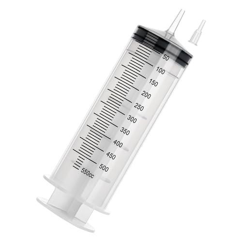 500ml Large Syringe, Epoxy Plastic Syringes for Liquids with Tip Adapter - style: 500 ML