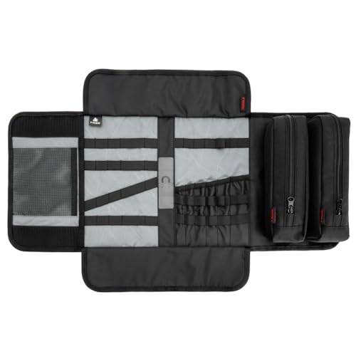 TUSK Delano Tool Roll - Roll-Up Tool Pouch Wrench Sturdy Organizer Tool kit Compatible with Harley, Enduro, Dirt Bike, UTV, and Motorcycle Accessories Gear,