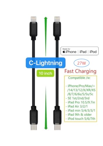 10-Pack Multi Short USB Cables & TypeC-C Cables for Charging Stations Compatible/w iPhone17,16,15, iPhone14-5/ iPads/iPad mini/iPad Pros/Samsung Moblies & Tablets/Pixel & Nexus/HTC/Sony(Black) - color: Black