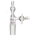 stonylab Glass Vacuum Transfer Adapter, Borosilicate Glass Vacuum Adapter with PTFE Stopcocks and 24/40 Inner Joint - size: 24/40 Joint