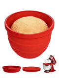 Collapsible Thickened Silicone Kitchen Aid Bowl Liners,Food Grade silicone bowl Liner,Fits 5Quart Stand Mixer,Reusable Bowl Insert with Airtight Lid,Kitchen Aid Mixer Accessories (Red) - color: Red