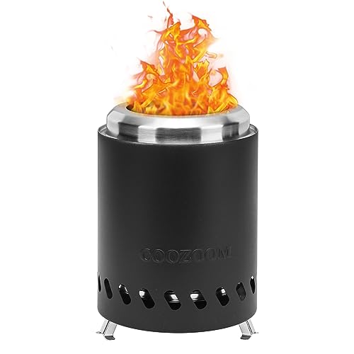 Portable Table Top Fire Pit with Stand, 5.5" Stainless Steel Mini Outdoor Low Smoke Burning Tabletop Firepit Fueled by Pellets or Wood, for Outside Camping Black - color: Black, size: 5.5 Inch