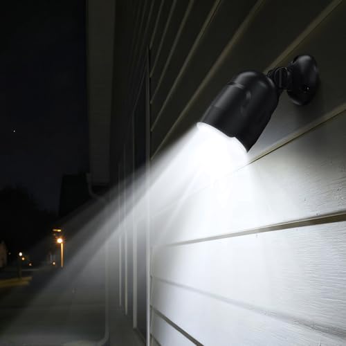Motion Sensor Outdoor Lights 600 Lumen Spotlight with 4000mAh Rechargeable - color: 2 Pack Black