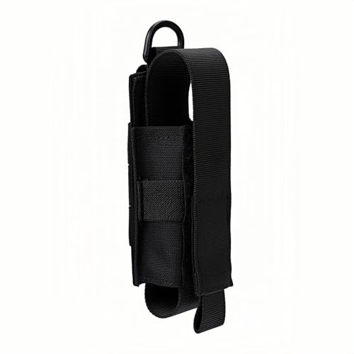 Tactical Flashlight Holster MOLLE Torch Holder MK4 OC/Mace Pepper Spray Canister Carrier EDC Flash Light Pouch Multitool Case with Strap&Snap Clip for Duty/Combat Belt Backpack Vest Chest Rig - color: Black
