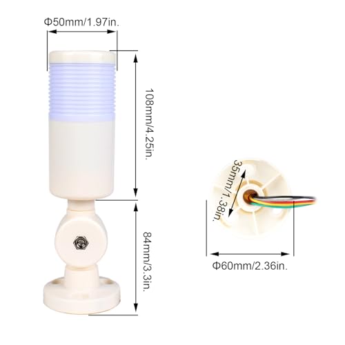 Industrial Warning Light 3 Color in 1 Layer Red Yellow Green LED Signal Flashing Light Without Buzzer with Rotating Base - color: Flashing, size: 24V Without Buzzer