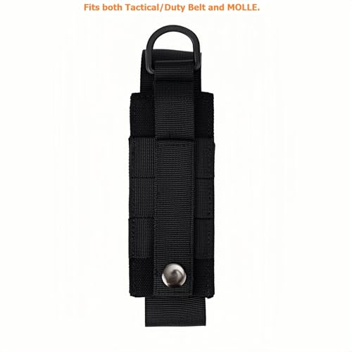 Tactical Flashlight Holster MOLLE Torch Holder MK4 OC/Mace Pepper Spray Canister Carrier EDC Flash Light Pouch Multitool Case with Strap&Snap Clip for Duty/Combat Belt Backpack Vest Chest Rig - color: Black