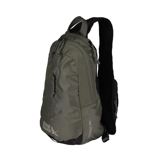 Eddie Bauer Stowaway Packable Sling Bag | Foldable | Travel | Outdoor | Lightweight | Compact | Everyday Carry | Ripstop Nylon | 10L - Spruce Green - color: Spruce Green