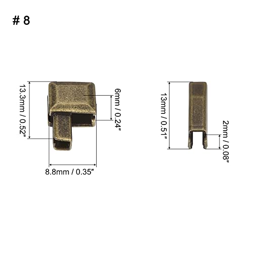 uxcell 10Sets Zipper Repair Kits, #8 Retainers Box & Insertion Pins, Metal Latch Sliders for Bags Coats Open-end Zippers Replacing, Bronze Tone - color: Bronze Tone, size: #8