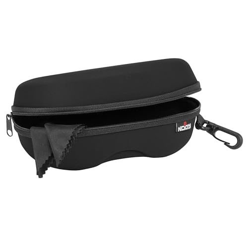 NoCry Glasses Case Hard Shell with Velvet Lining, Reinforced Zipper & Belt Clip — Protective Sunglasses or Eyeglass Case for Sunglass or Safety Glasses, Perfect Storage for Travel — For Men and Women - size: For Glasses, style: Original