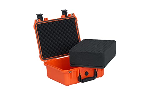 MEIJIA All Weather IP67 Waterproof Hard Camera Case,Hard Protective Case,Hard Case with Customizable Foam,Fit Use of Drones,Camera,Equipments,Pistols(Orange,13.35 x11.63x5.98inches) - color: Orange, size: 13.35 x11.63x5.98inches