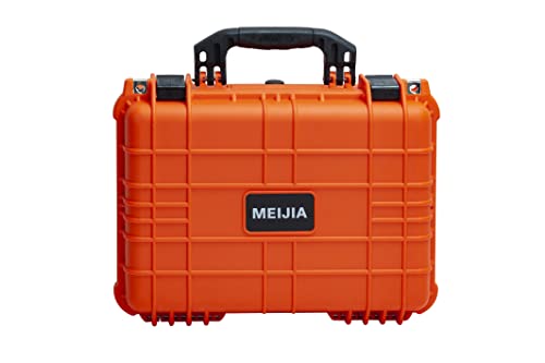 MEIJIA All Weather IP67 Waterproof Hard Camera Case,Hard Protective Case,Hard Case with Customizable Foam,Fit Use of Drones,Camera,Equipments,Pistols(Orange,15.98x12.99x6.85inches) - color: Orange, size: 15.98x12.99x6.85inches
