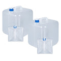 2 Pack Collapsible Water Container with Spigot, Foldable Cube Water Jugs Portable Water Storage for Outdoors Camping Hiking Disaster Preparedness & Survival Gear 1.4/2.6/4/5.3 Gallon - size: 2.6Gallon, style: Stylea