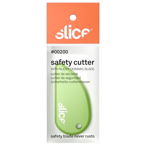 Slice Micro Ceramic Blade, Safety Cutter, Finger Friendly, Cuts Blister Packaging, Paper & Ideal for Outline Trims of Shapes or Coupons (Pack of 2) - color: Green, size: Single Cutter (Pack of 2)