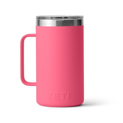 YETI Rambler 24 oz Mug, Vacuum Insulated, Stainless Steel with MagSlider Lid - color: Tropical Pink