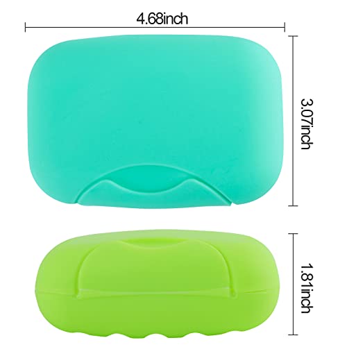 2 Pcs Plastic Soap Case Holder Container Box Home Outdoor Hiking Camping Travel Blue & Lime Green - color: Blue & Lime Green