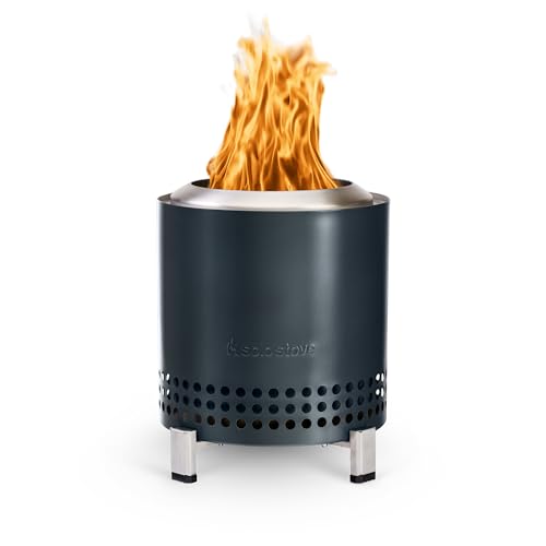 Solo Stove Mesa XL, 7 Inch Tabletop Fire Pit with Stand - Smokeless, Stainless Steel Fire Pit for Camping, Outdoor & Patio- Wood Burning or Pellet Fueled Portable Bonfire, 2.3lbs, Gunmetal - color: Gunmetal, size: Mesa XL