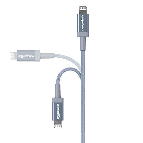 Amazon Basics USB-A to Lightning Cable, Apple MFi Certified, Nylon Braided Cord, Fast Charger for iPhone 14 13 12 11 X Xs Pro, Pro Max, Plus, iPad, 6 Foot, Dark Gray - color: Dark Gray, size: 6 Feet, style: 1-Pack
