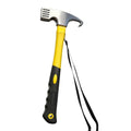 Camping Hammer with Tent Stake Remover, 12" Heavy Duty Steel Tent Mallet Rubber Covered Anti-Slip Handle & Holding Strap Multi-Functional for Camping, Backpacking, Hard Places (Yellow) - color: Yellow