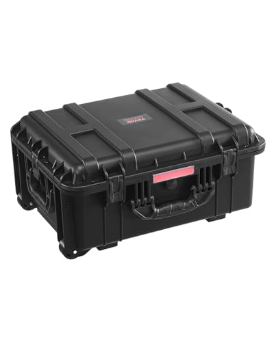VEVOR Weatherproof Hard Case, Heavy Duty Protective Dry Box with Pre-Cut Foam, Wheels & Retractable Pull Handles for Travel, Hunt, Military, Tactical, IP67 Waterproof Case for Cameras(57x45x28) | For Travel, Hunt, Cameras, With Rolling Wheels & Retractabl