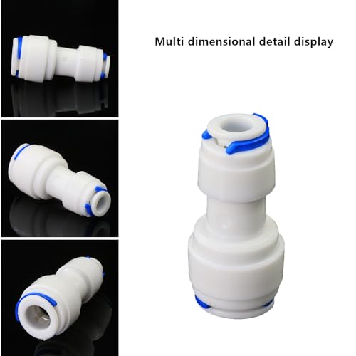 5PCS 1/4"-3/8" OD Quick Straight Push-in Tube Connector Set | Leak-proof Plastic Pipe Fitting Kit Compatible with RO Reverse Osmosis Water Purifier Filter Systems - style: 1/4" to 3/8" Push-to-Connect Straight Reducer Union