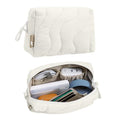 tomtoc Electronics Organizer Travel Case, Soft Puffy Accessory Tech Case - color: Snowberg