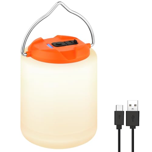 LED Camping Lantern, Rechargeable Camping Light Outdoor Flashlights Lantern - color: Orange