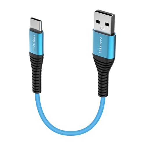 1.5ft Short USB C Cable,3 Pack Silicone 3A Fast Charging Type-C Cable - color: Blue, size: 1.6 Ft.