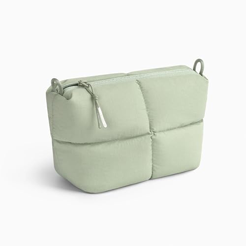 Comfyable Puffy Electronics Organizer Travel Case, Cute Tech Pouch for Women Men, Cable Storage Bag for Charger, Phone, Power Bank, Cord, Compact Tech Accessories Pouch, Sage - color: Sage