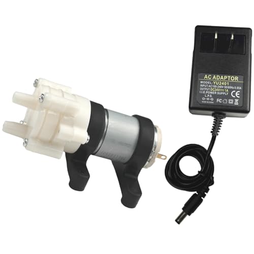 CONQUERALL DC 24V Self-priming pump 385 pump electric circulation with power supply for laptop water cooling - color: Pump+power Supply(us), size: DC 24V