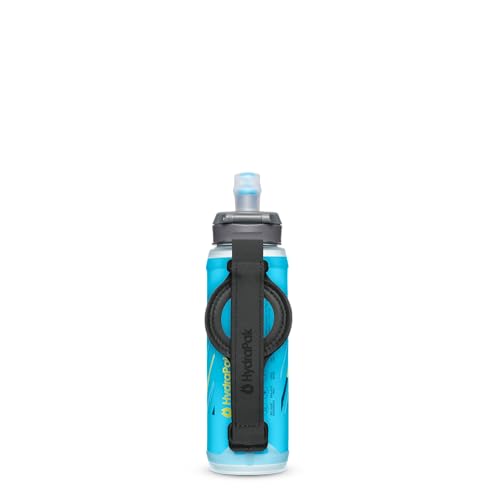 HydraPak SkyFlask Speed - Collapsible Handheld Running Water Bottle (350ml, 500ml, 500ml Insulated) - Adjustable Strap, Lightweight, Spill-Proof Cap - color: *NEW* Malibu Blue, style: 350ml