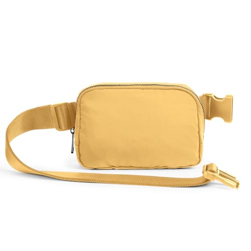 ODODOS Unisex Mini Belt Bag with Adjustable Strap Small Fanny Pack for Workout Running Traveling Hiking, Buff Yellow - color: Buff Yellow
