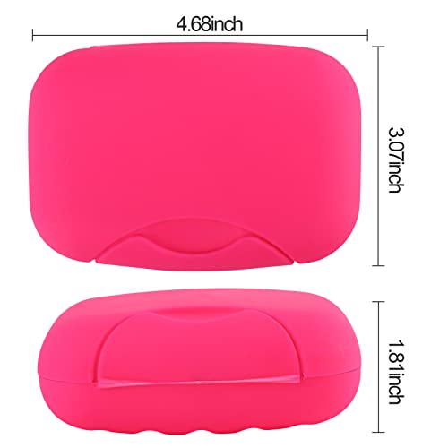 2 Pcs Plastic Soap Case Holder Container Box Home Outdoor Hiking Camping Travel Rose - color: Rose