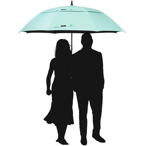 G4Free 47/54/62/68 Inch UV Protection Golf Umbrella Oversized Sun Umbrella | UPF 50+, Auto Open, Vented Double Canopy, Extra Large Coverage, Heavy Duty, Windproof Stick Umbrella - color: Seafoam Blue/Black, size: 54 inch