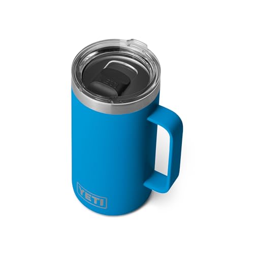 YETI Rambler 24 oz Mug, Vacuum Insulated, Stainless Steel with MagSlider Lid - color: Big Wave Blue
