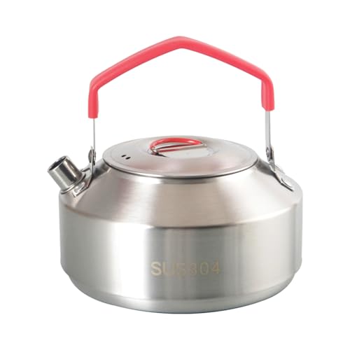1L Camping Kettle, Stainless Steel Portable Campfire Kettle for Open Fire, Outdoor Camp Tea Coffee Pot for Stove Top, Backpacking, Hiking, Picnic and Traveling - color: Stainless Steel 1L