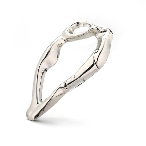 Cute Y2K Carabiner Keychain Clips Irregular Cool Multi-Use Large Heavy Duty Carabiner Hook Key Ring Outdoor Accessories Buckle - color: Silver Tone Big