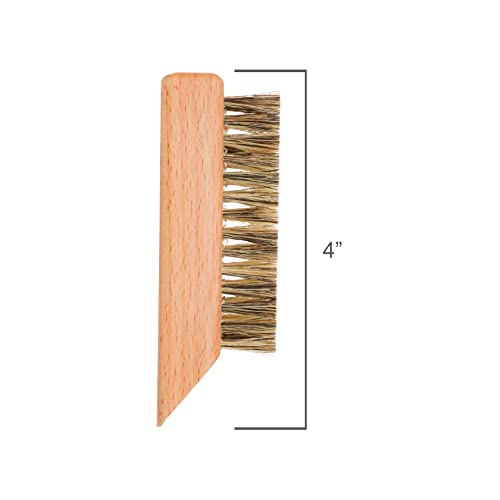 Redecker Natural Tampico Fiber Hiking Shoe Brush, Multi-Purpose Boot Scraper, Oiled Beechwood Handle, 4-Inch Travel Size, Made in Germany